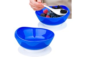 MOSKESON 2Pack Spill Proof Scoop Bowl with Non-Skid Suction Base, Adaptive Self-Feeding Dinnerware for Elderly and Disabled