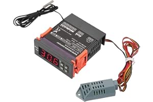Broco Controlador de Humedad de 220V Rango de humedad en aire WH8040 Controlador digital de 1% -99% de humedad relativa HM-40 Tipo de sensor
