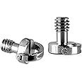 Anwenk 1/4" Mounting Screw D Shaft D-ring Screw for Camera Tripod Monopod/Quick Release (QR) Plate DSLR SLR - 2 Pack
