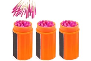 Anloximt 3 wasserdichte Streichhölzer Survival Kit mit Fall wetterfest Unterwasser Match Notfall Feuer Starter Streichhölzer für Wandern Camping Outdoor Survival Sturm Ausfälle