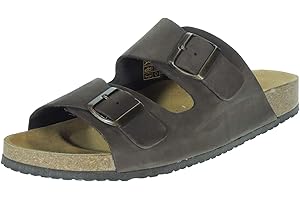 Calzados Romero MORXIVA - Sandalia Arizona Hombre. Piel Nobuc. Piso BIO Anatómico. Ajuste Dos Hebillas