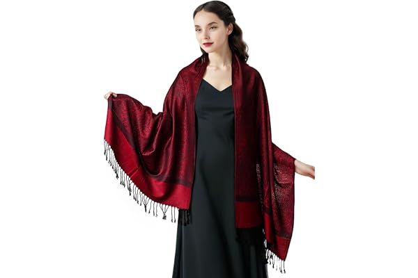Shmily Girl Femme Élégantes Doubles Côtés Floral Pashmina sensation Wrap écharpe étole châle
