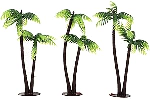 Beavorty Miniatura Palmera Artificial para Decoración De Acuarios Y Jardines En Miniatura Árbol De Simulado Resistente Al Agua para Paisaje De Bricolaje 5X3.4X0.2 Pulgadas