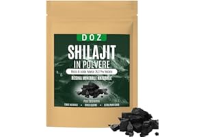 DOZ Shilajit in Polvere 230g – Resina Minerale Ultra Purificata | Alta Percentuale di Acido Fulvico | Energia, Detox, Vitalità | Vegan, No OGM, Senza Glutine