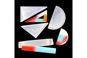 FineInno 4 Pcs Moules en Résine de Silicone, Rule Resin Molds,Bijoux Moulage Outils,Moules à Couler pour Règle,Outil de Bricolage pour DIY Pendentif