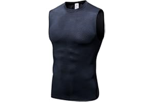 Yuerlian Men’s Running Vests, Breathable Sleeveless Tops, Comfortable Sports Gym Tank Top for Men with Compression Fit