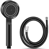 NEROLIA Turbo High Pressure Black Shower Set/Water Saving Bathroom Hose (Shower Head shape may differ)