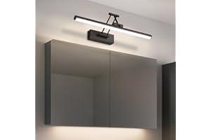 YHTlaeh LED Specchio Lampada 10W 720 Lumen Bagno Bianco Neutro 4000K IP44 Impermeabile No Flicker 230V (Nero, 40CM)