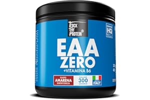 EAA Aminoacidi Essenziali Polvere 300g Gusto Amarena Rock The Protein® • Matrice di 9 Amminoacidi Essenziali Intra Pre Post Workout, Recupero Muscolare • Aminoacidi Ramificati & Essential Amino