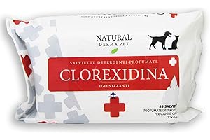 Natural Derma Pet Salviette Detergenti Profumate per Cani E Gatti alla Clorexidina 35pz - 30x20 Cm
