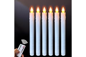 Hopelit LED-ljus, Stabkerzen, Falska Elektriska LED-ljus, Flackrande Låga med Timerfunktion och Fjärrkontroll, LED-stabljus Batteridrivna, 6 st