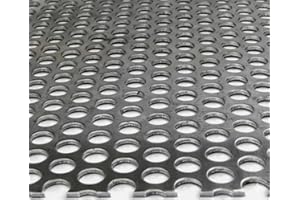 FRATELLI BIASCO Lamiera in ferro FORATA zincata, foro da Ø5mm,Ø10mm,Ø20mm, Disponibili varie misure.(250x500 mm, Ø 5mm spessa 1 mm)