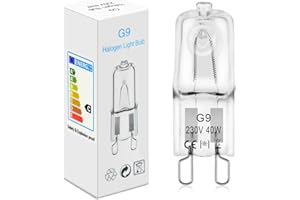 BROTOU 4 Pezzi Lampadina Forno G9 40W 300 Gradi, Lampadine Alogena G9 230V 40W 2800K Bianco Caldo Dimmerabile Luce per Bosch/Whirlpool/Neff/Electrolux Forno e microonde,lampadario,Salone,Camera