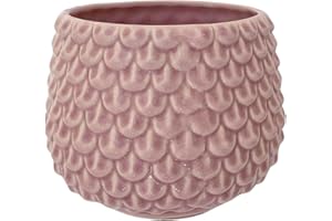 Nordring Retro Übertopf Vintage Pflanztopf für Zimmerplanzen Blumentopf Pino M (13,5 cm ø), rosa, Keramik