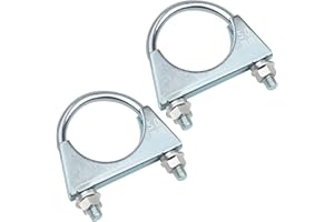 Yeepeo Abrazaderas de tubo de acero galvanizado, 2 unidades, 50 mm, con placa de tuerca, perno en U para conexiones de tuberías