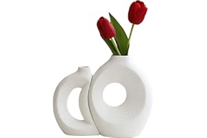 ARESVRGO Vaso Ceramica,Vaso Decorativo da Interno Realizzato a Mano,Vasi in Ceramica Design Unico a Forma di Sole e Luna per la Casa, Matrimoni, Camera da Letto, Regalo Decorativo (2 vasi)
