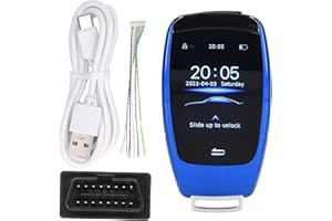 CHICIRIS Ekran LCD Smart Key, Smart Remote Key High Definition Keyless Entry dla modeli przycisków Start Stop Engine (niebieski)