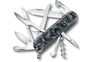 Victorinox Huntsman Swiss Army Knife, Medium, Multi Tool, Camping Knife, 15 Functions, Large Blade, Bottle Opener, Navy Camouflage