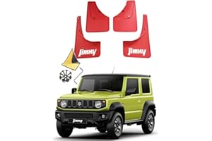 YLOXFW Car Mudguard Mud Flaps for Suzuki Jimny HJ BJ64 BJ74 2019-2024 Molded Custom Front and Rear Mudflaps Splash Guards Fender Flares Kit 4-PC Auto Accessories,Send 1 Car Wash Towel,Red