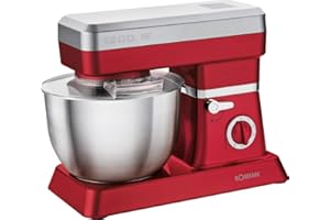 Robot de repostería - Amasadora de pan - Robot amasador - Robot de repostería profesional - Robot multifunción Bomann KM 398 CB - Robot amasador multifunción XXL - 1200 W - Titanio