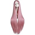MapofBeauty 40"/100cm Natural Soft Straight Long Cosplay Wig (Rouge Pink)