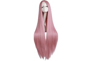 MapofBeauty 40"/100cm Natural Soft Straight Long Cosplay Wig (Rouge Pink)