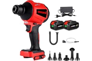 ONEVAN Souffleur de Feuilles sans Fil brushless, 1500w Souffleur à Batterie avec 2x3.0Ah Batteries et Chargeur, 2 en 1 Souffleur à poussière Portable, Vitesse Variable, pour Le dépoussiérage