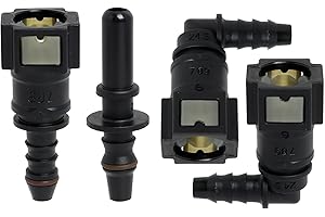 LEIBOCHAO 4PCS Conectores de Rápido de Combustible ID6 de 7,89 mm, 2PCS Conector Rápido de 90 Grados y 2PCS Conector Recto de Liberación Rápida de Manguera de Combustible