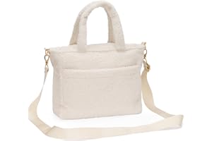 Fillikid Wickeltasche Teddy Small Exklusiv | Stilvolle Wickeltasche aus weichem Teddy-Material | Mit goldenen Details, Schultertragegurt & Befestigungshaken für Kinderwagen & Buggys