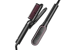 TYMO Lisseur Cheveux Professionnel- Fer a Lisser et Boucleur 2 en 1 Brosse Lissante Ionique Brosse Chauffante Lissante pour Lisseur Rapide, Anti-BrûLure et Anti-Emmêlage, Pour Tous Types de Cheveux