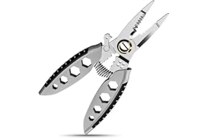 QIYULIN 7 Inch Multipurpose Wire Stripper Professional Tools 16-in-1 Electrician Crimping Pliers Cable Stripping Cutter for Cable Cutting Electrician Tools for Slitting Cutting Splitting Clamping