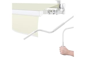 paramondo Gelenkarmmarkise Easy Balkonmarkise Sonnenschutz Terrasse, Vollständig zusammengebaut, Kurbelbedienung, 3,5 x 2,5 m (Breite x Ausfall), Uni Hellbeige