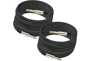 Tavsou Kit da 2 Cavi per Strumenti 1/4 di pollice (6,35 mm) con Connettore TS Diritto (5m)