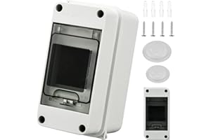 QINGLEE Caja Estanca Exterior Electrónica IP65, 3 Modulos Caja Cuadro Electrico Superficie de Superficie de Plástico ABS, Caja de Distribución Eléctrica Para Empotrar