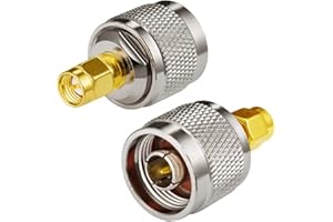 Vecys Adattatore SMA Adattatore Tipo N Adattatore SMA Maschio a Maschio Tipo N per Cavo Antenna Wi-Fi Router Wi-Fi wireless WLAN (2 pezzi)
