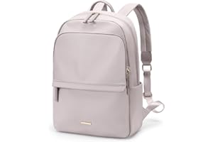 ‎GOLF SUPAGS GOLF SUPAGS Rucksack für Damen, schmal, Computer-Büchertasche, Rucksack, Geldbörse für Arbeit, Reisen, Schule, passend für 14 Zoll Notebooks (Rosa Grau)