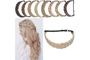 SEGO Przedłużenie włosów, plecione warkocze, przedłużenie włosów, regulowana, elastyczna treska, akcesoria dla kobiet, ciemny blond, tleniony blond, rozm. L: 3,8 cm, 50 g