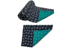 SoulPet Charcoal with Grey Paw Traditional Vet Bedding Whelping Fleece Dog Puppy Pro Bed Cut As Mats or Rolls Size: 51cm x 100cm