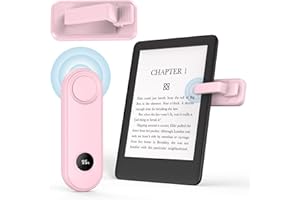MoKo Remote Control Page Turner for Kindle, Paperwhite, Oasis, Kobo eReaders, iPad, Tablets, Phones - RF Clicker for Reading Novels, Taking Photos With Power Display - Pink