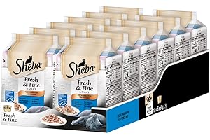 Sheba Fresh & Fine in Sauce – Pâtée pour Chat – pour la variété Quotidienne, dans Un Sachet portionné Tout Petit, 72 x 50 g