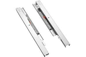 Trintion Unterflurführungen Bodenmontage Schubladenschienen 1 Paar Schubladenschienen Vollauszug Teleskopschienen mit Dämpfung Schwerlastauszug für Küche Bad Büroschrank (50 cm)