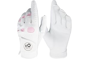 FINGER TEN Gants De Golf Femme Main Gauche Droite en Cuir Cabretta Marqueur De Balle， Gant Durable Confortable Doux Taille S M L XL