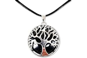 COTIGO Collar de árbol de la Vida con Colgante Piedra Natural Energeticas - Distintas Piedras Semipreciosas