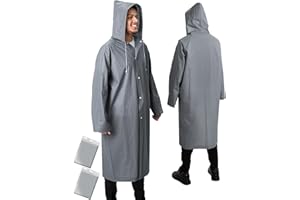 ANYOO Poncho de Pluie Imperméable Lot de 2 pour Adulte, Veste de pluie Réutilisable PEVA à Capuche avec Manches Longues pour Hommes et Femmes, Randonnée, Camping, Voyage, Taille Unique