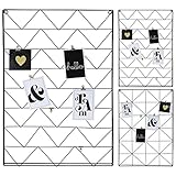 memoboard metall Dekorativer schwarzer Wandorganizer inkl. 6 goldfarbene Metallklammern zum an die Wand hängen - in 2 Modellen erhältlich!