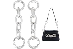 UNICRAFTALE 2 pièces Chaîne de Sac en Aluminium Chaînes D'Extension de Sac en Platine 9.7 cm Chaîne de Sac à Main Rallonge de Sangle de Sac à Bandoulière Métal avec Anneaux de Porte à Ressort