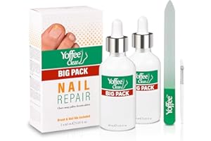 Yoffee Clear Kit Big Pack - Purity Nail -Zestaw do oczyszczania paznokci - Leczenie przeciwgrzybicze dla paznokci rąk i stóp -z olejkiem z drzewa herbacianego i arganowym -Udoskonalona formuła 120 ml