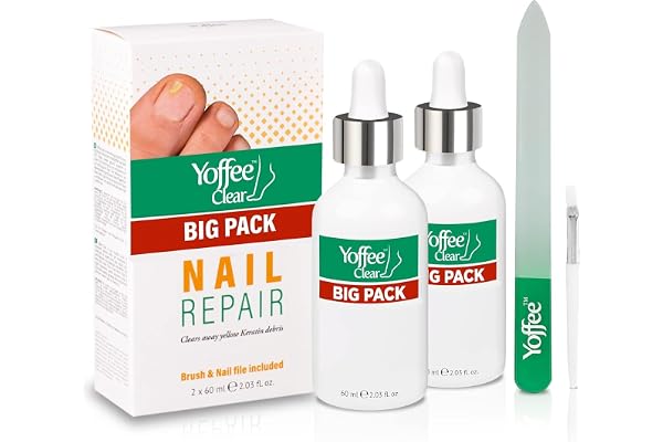 Yoffee Clear XL Kit | Traitement naturel contre les Mycoses des Ongles | Nouveau format 120ml | Huile d'Argan bio et Tea Tree | Antifongique Antibactérien | Cliniquement prouvé | Made in Spain