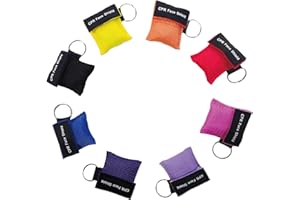 QIANFENG 8 Stück Beatmungsmaske Erste Hilfe,Beatmungstuch Schlüsselanhänger,Cpr Erwachsene Beatmungsbeutel,Mund Atemmaske Beatmungshilfe,Beatmungsmasken Beatmungstücher Ersthelfer,Barriere Taschenmaske