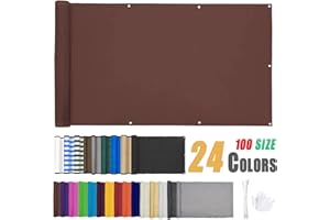 ZHhan Privacy Screen for Backyard Deck Patio Balcony Fence Porch Sun Shade PVC UV Protection Sun Wind 8 Days Delivered 15 Colors 352 Sizes 420D Brown